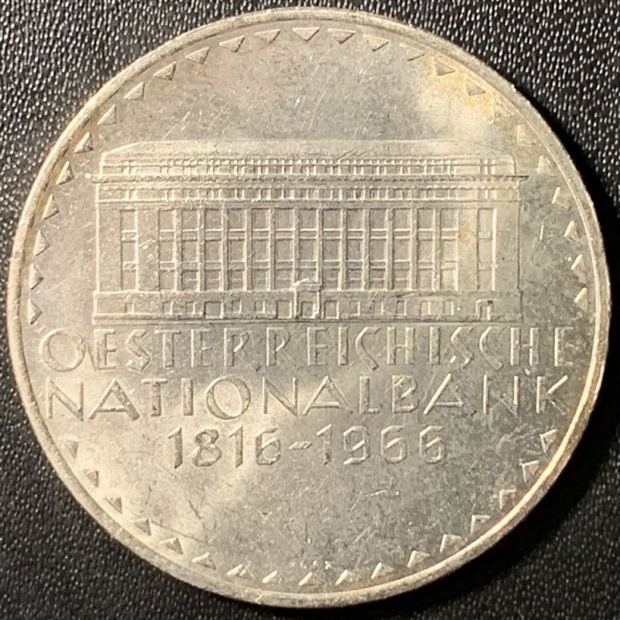 紫瑗钱币——第285期拍卖 奥地利 1966年 国家银行150周年 50先令 20克 0.9银 UNC