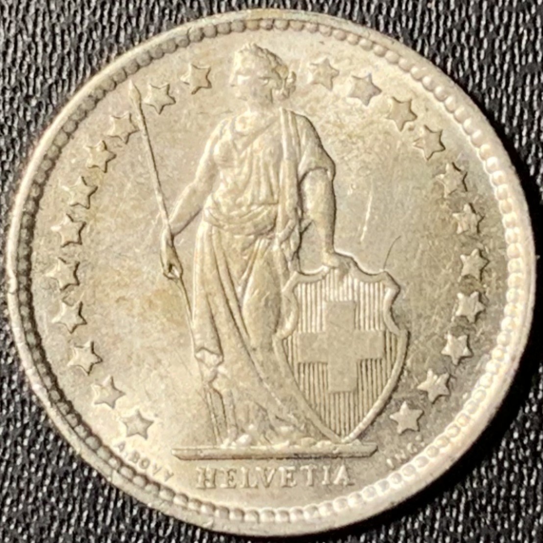 紫瑗钱币——第331期拍卖 瑞士 1963年 赫尔维蒂亚 1/2法郎 2.5克 0.835银 UNC