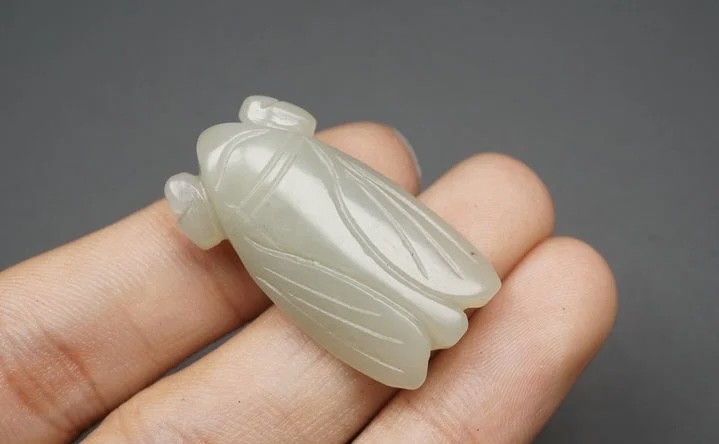 玉石手串文玩杂件 和田玉 金蝉挂件