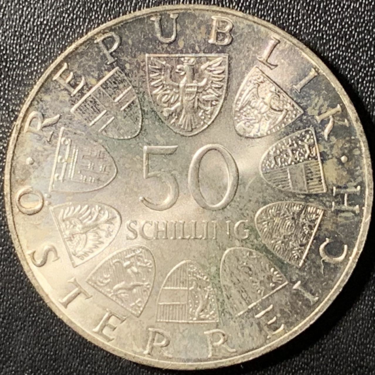 紫瑗钱币——第285期拍卖 奥地利 1973年 总统克纳诞辰100周年 50先令 20克 0.9银 UNC