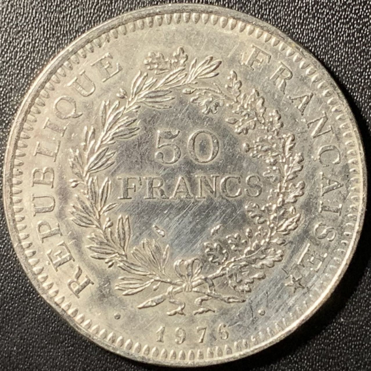 紫瑗钱币——第267期拍卖 法国 1976年 大力神 50法郎 30克 0.9银 