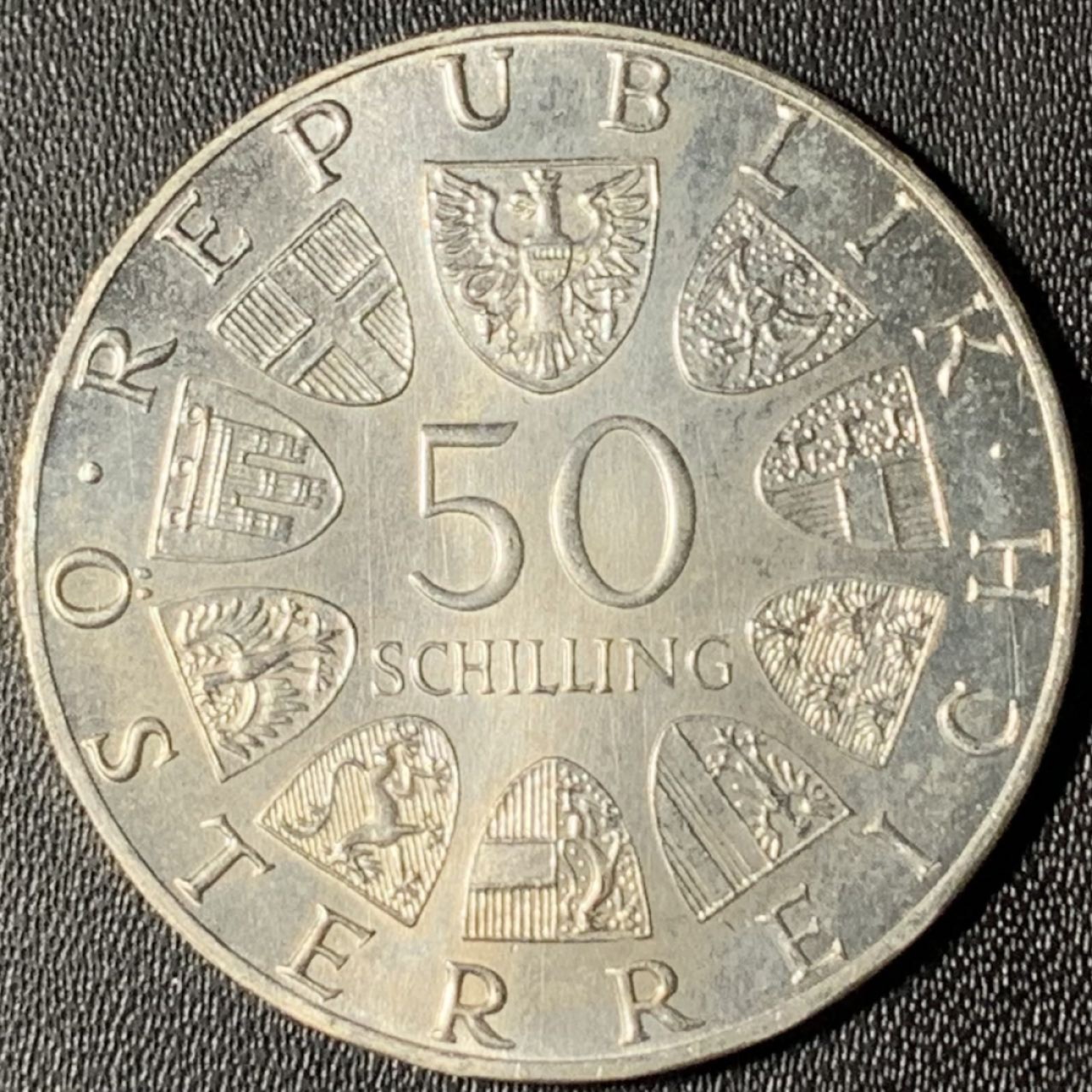 紫瑗钱币——第268期拍卖 奥地利 1978年 舒伯特诞辰150周年 50先令 20克 0.64银 UNC