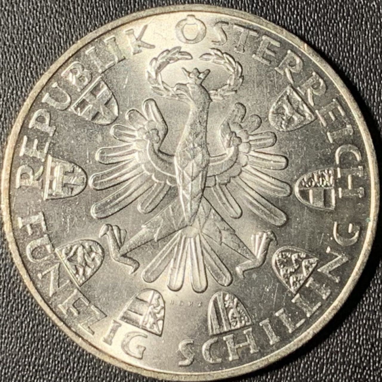 紫瑗钱币——第268期拍卖 奥地利 1959年 蒂罗尔解放150周年 50先令 20克 0.9银 UNC