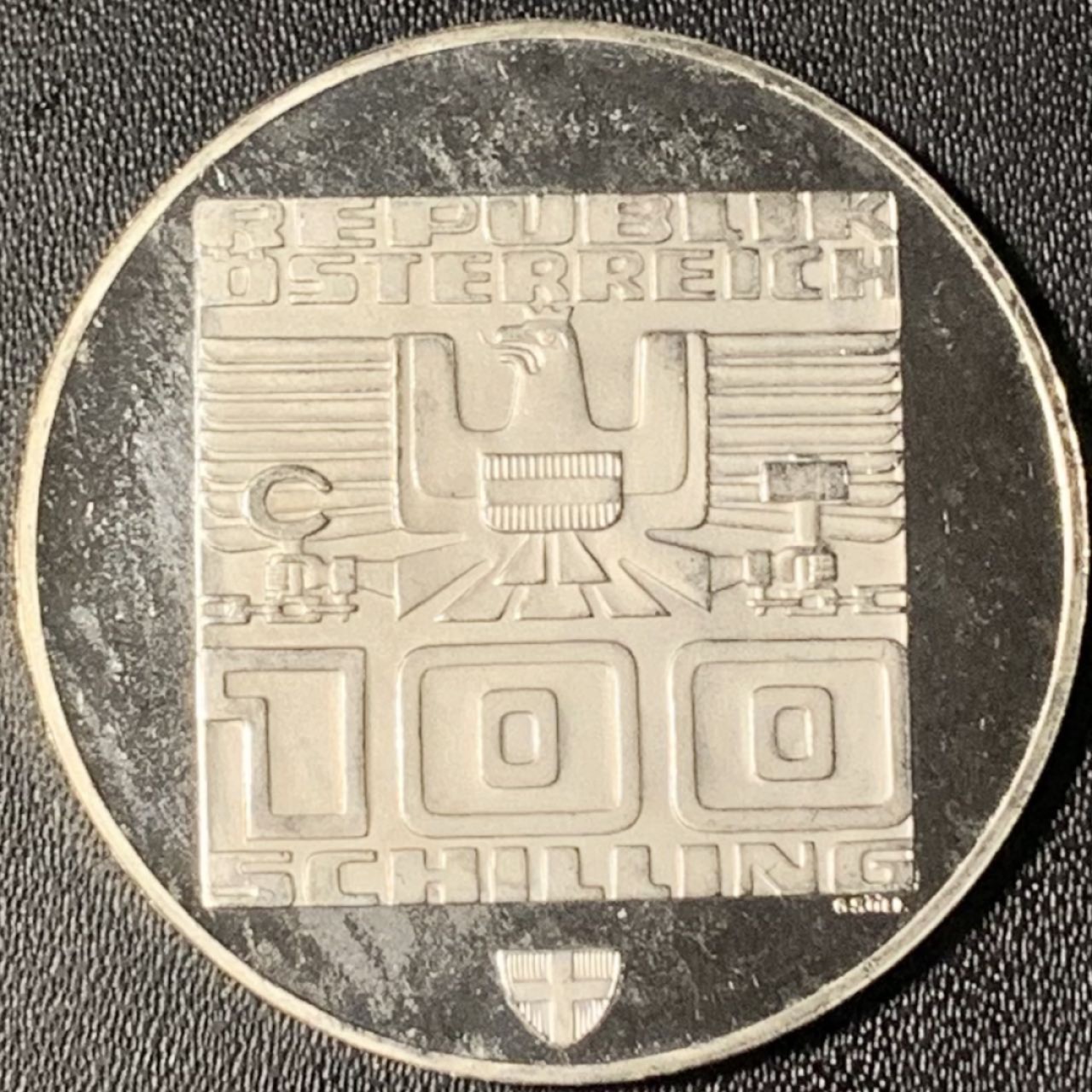 紫瑗钱币——第268期拍卖 奥地利 1976年 因斯布鲁克冬奥运 主会场 100先令 24克 0.64银 精制