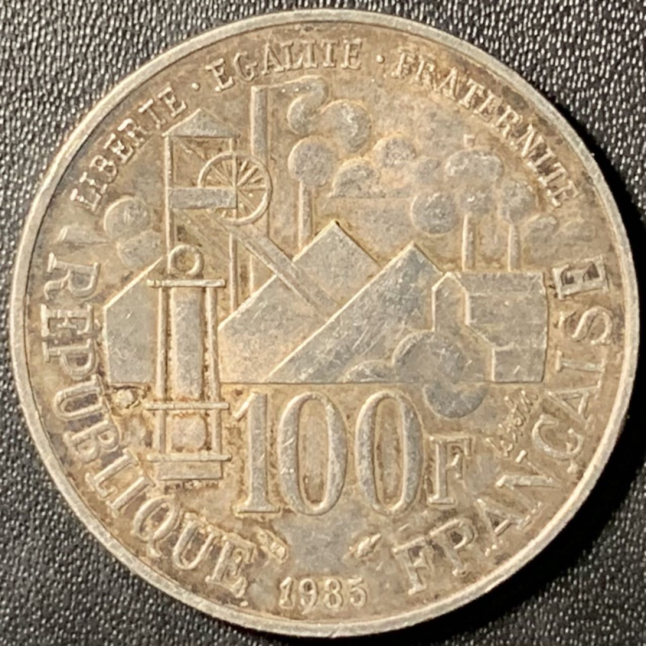 紫瑗钱币——第285期拍卖 法国 1985年 佐拉诞辰100周年 100法郎 15克 0.9银 五彩