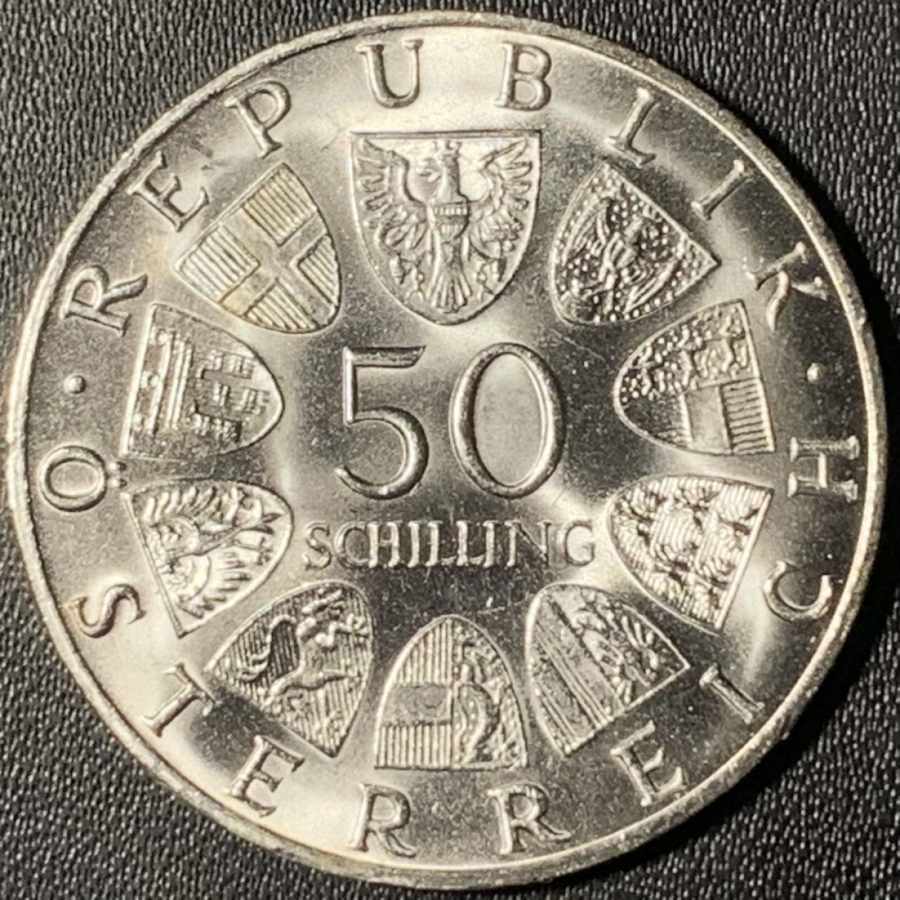 紫瑗钱币——第268期拍卖 奥地利 1969年 马克西米安诞辰450周年 50先令 20克 0.9银 UNC