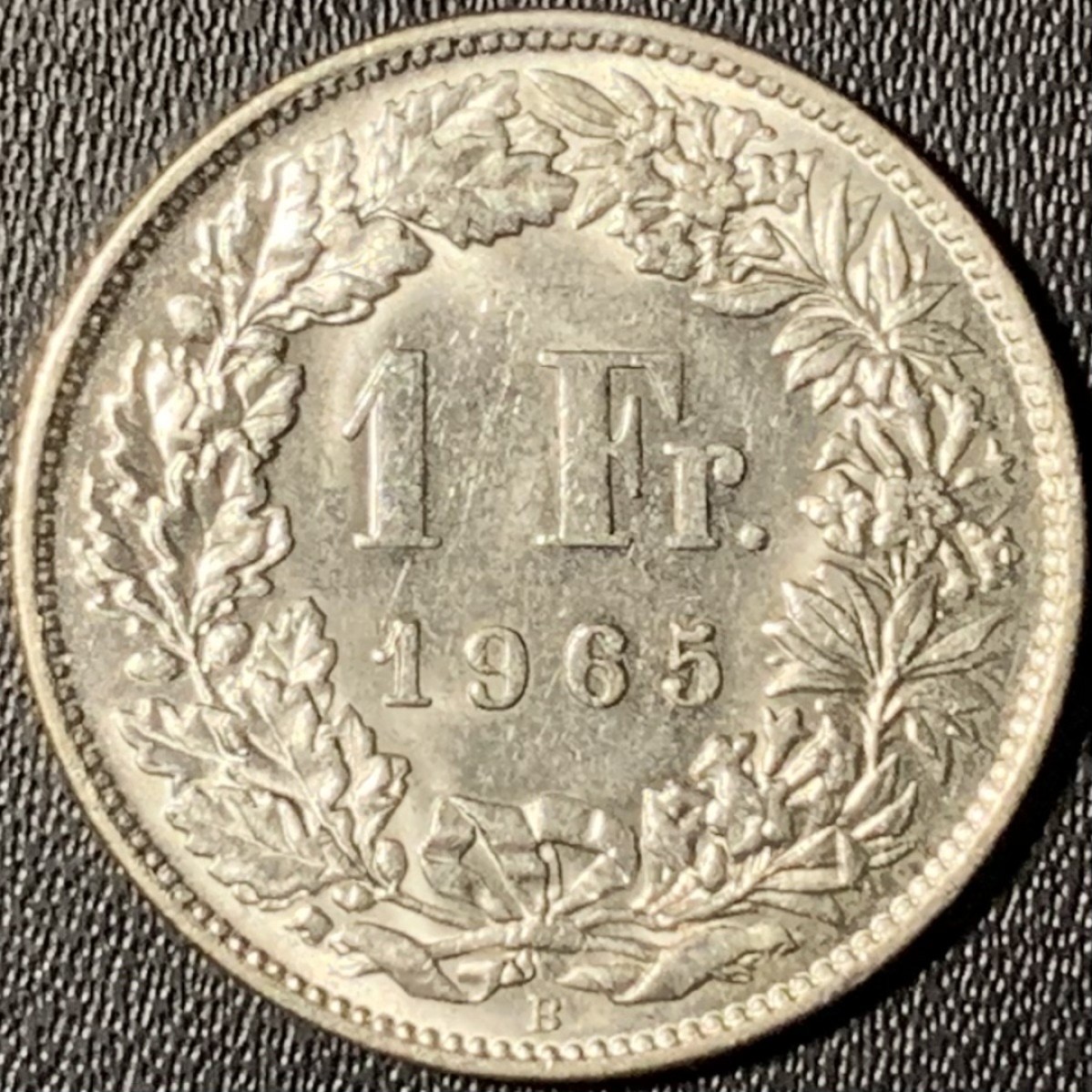 紫瑗钱币——第268期拍卖 瑞士 1965年 赫尔维蒂亚 1法郎 5克 0.835银 UNC