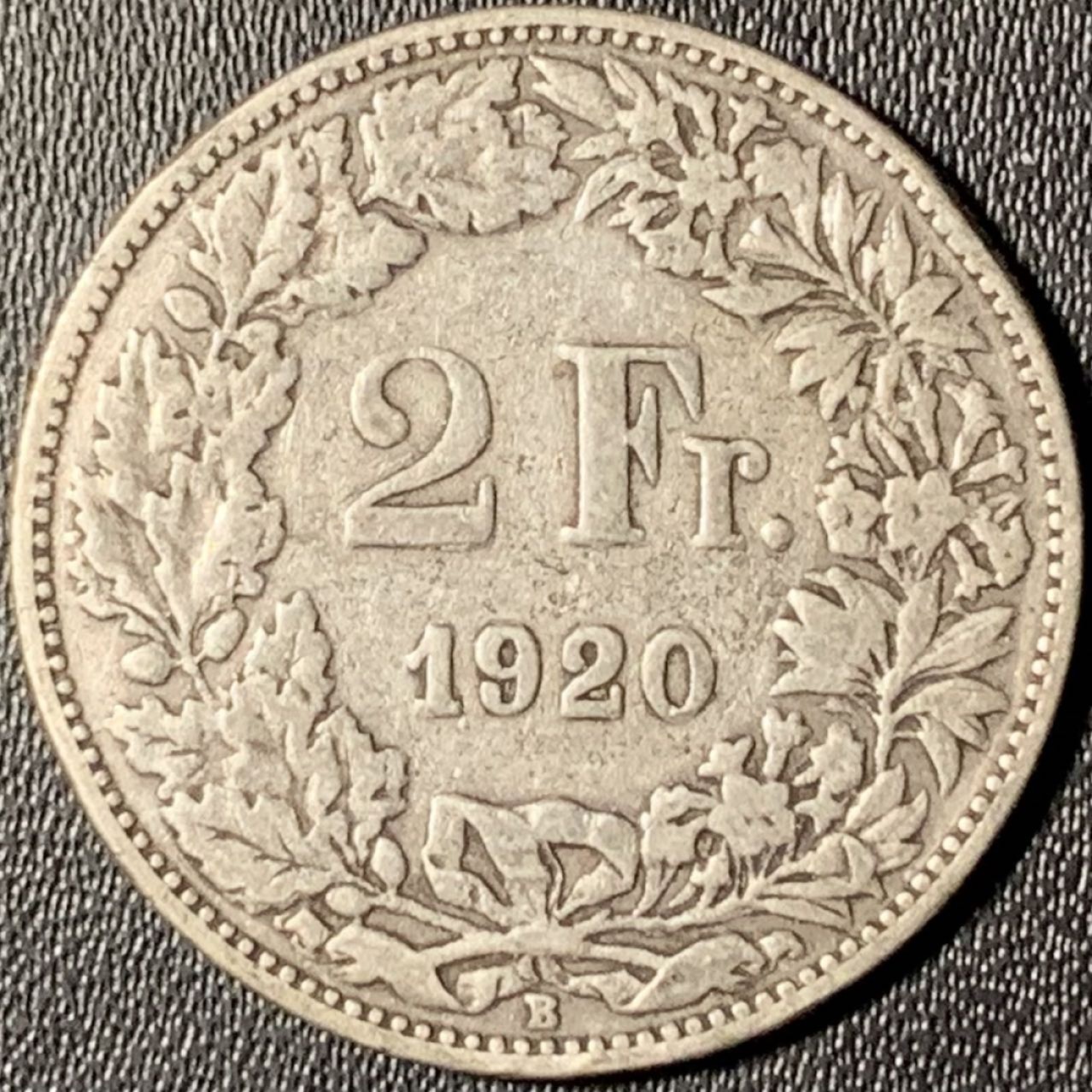 紫瑗钱币——第268期拍卖 瑞士 1920年 赫尔维蒂亚 2法郎 10克 0.835银