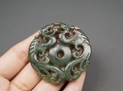 玉石翡翠玛瑙｜拍卖专场  凤凰玉牌挂件