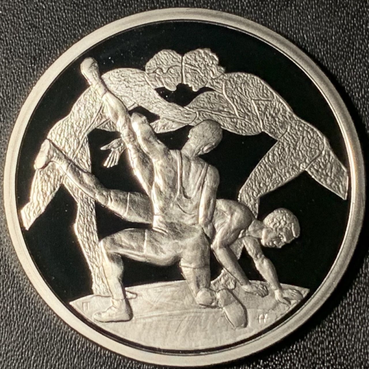 紫瑗钱币——第331期拍卖 希腊 2003年 雅典奥运会 古代与现代摔跤 10欧元 34克 0.925银 精制