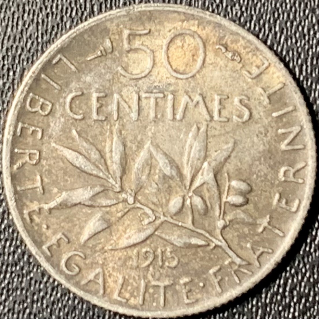 紫瑗钱币——第268期拍卖 法国 1915年 播种女神 50分 2.5克 0.835银