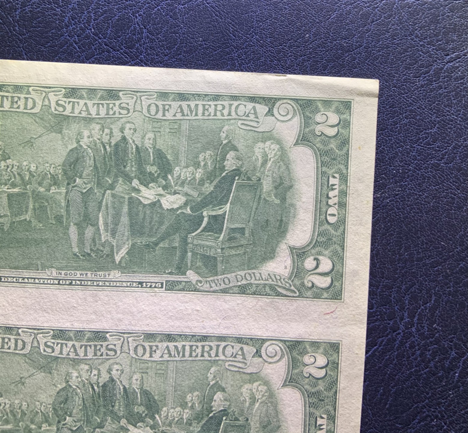 收藏联盟Quantum Auction 第256期拍卖  美国联邦储备券1976年2元四连体 品相如图 UNC-AU 