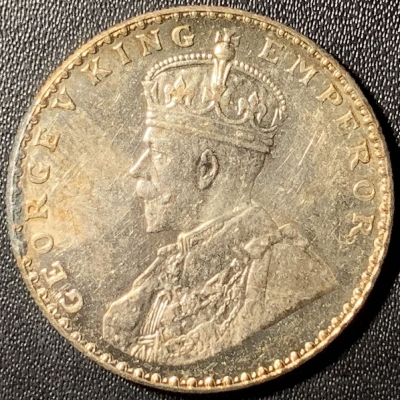 紫瑗钱币——第267期拍卖 英属印度 1912年 B版 乔治五世 1卢比 11.67克 0.917银 UNC