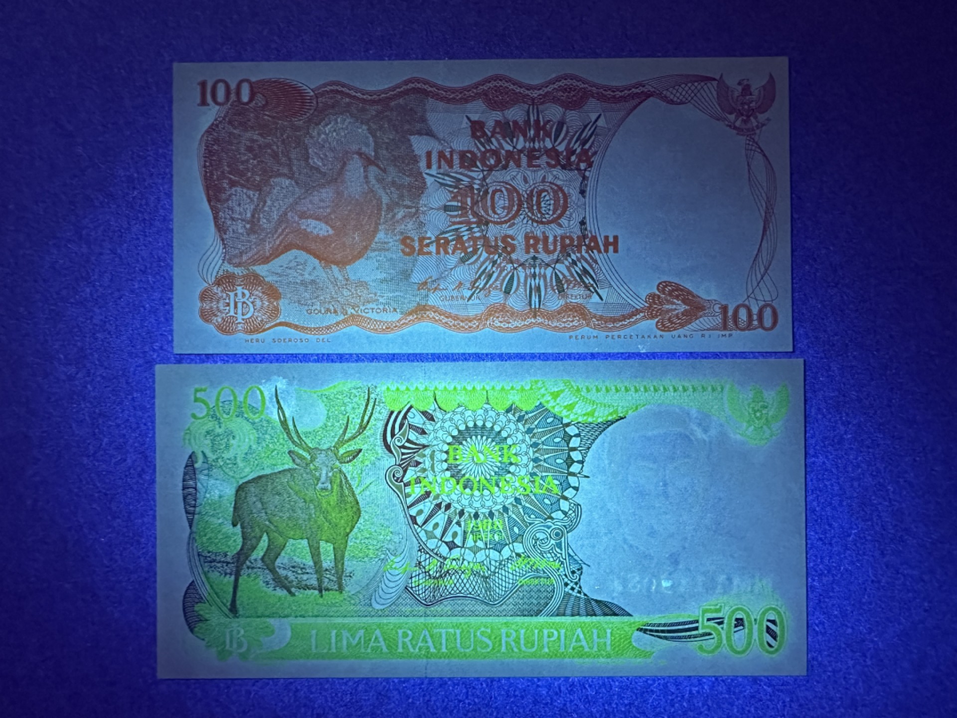 《张总收藏》99期——外币精品100拍 印度尼西亚100、500盾2张 UNC 1984年版本