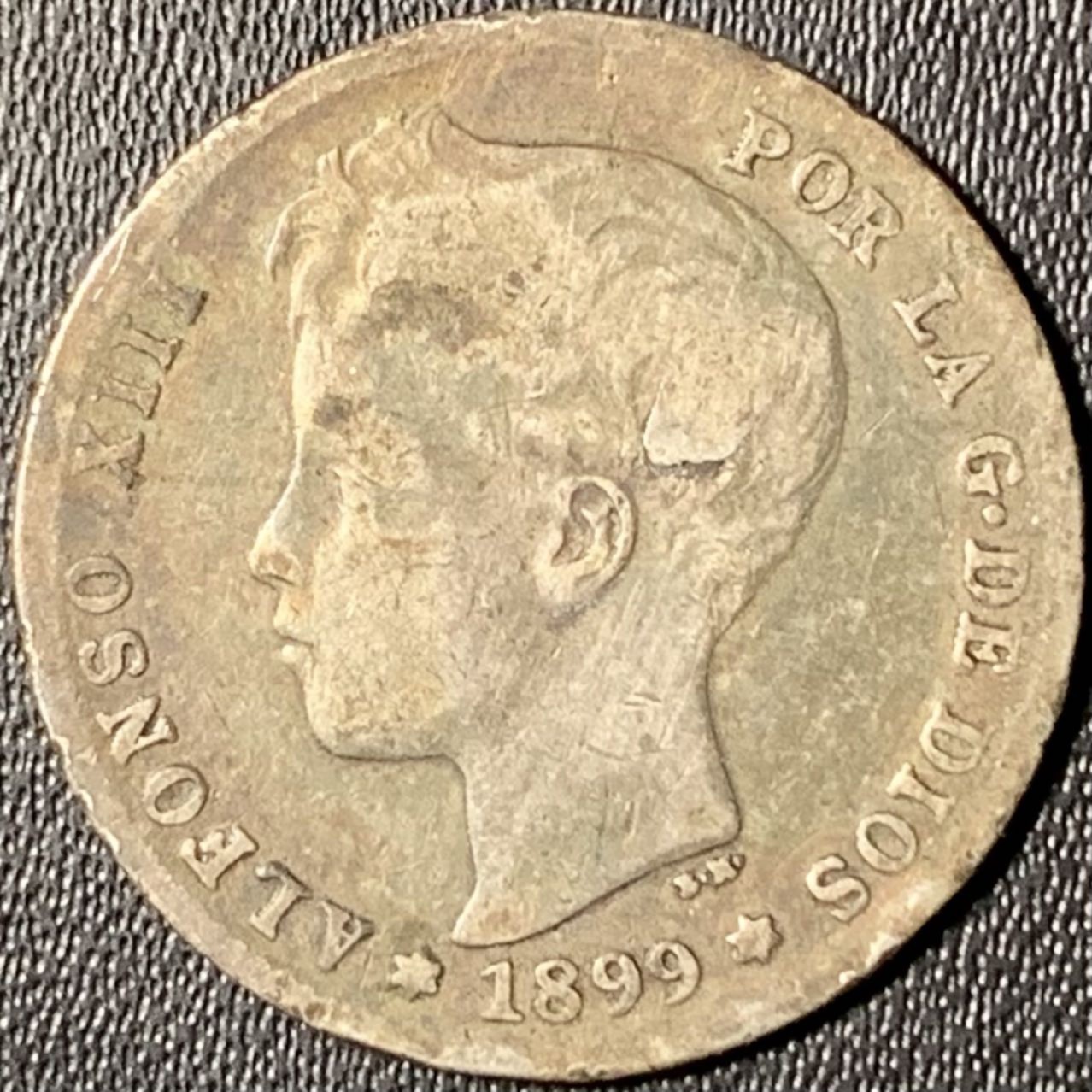 紫瑗钱币——第268期拍卖 西班牙 1899年 阿方索十三世 小孩头 1比索 5克 0.835银