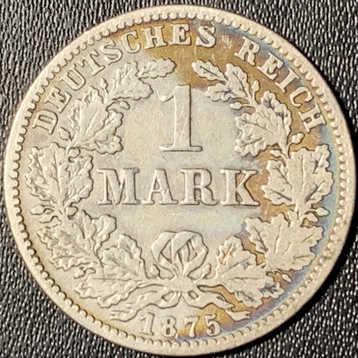 紫瑗钱币——第331期拍卖 德国 1875年 C版 第二帝国 短翅 1马克 5.5克 0.9银