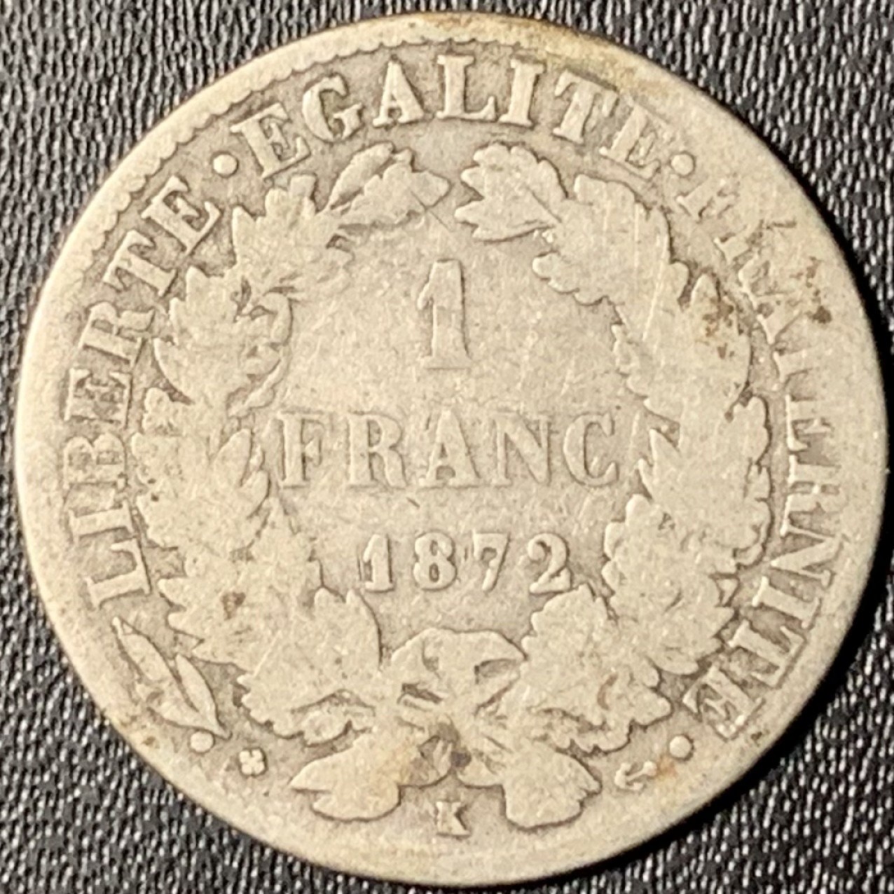 紫瑗钱币——第331期拍卖 法国 1872年 谷物女神 1法郎 5克 0.835银