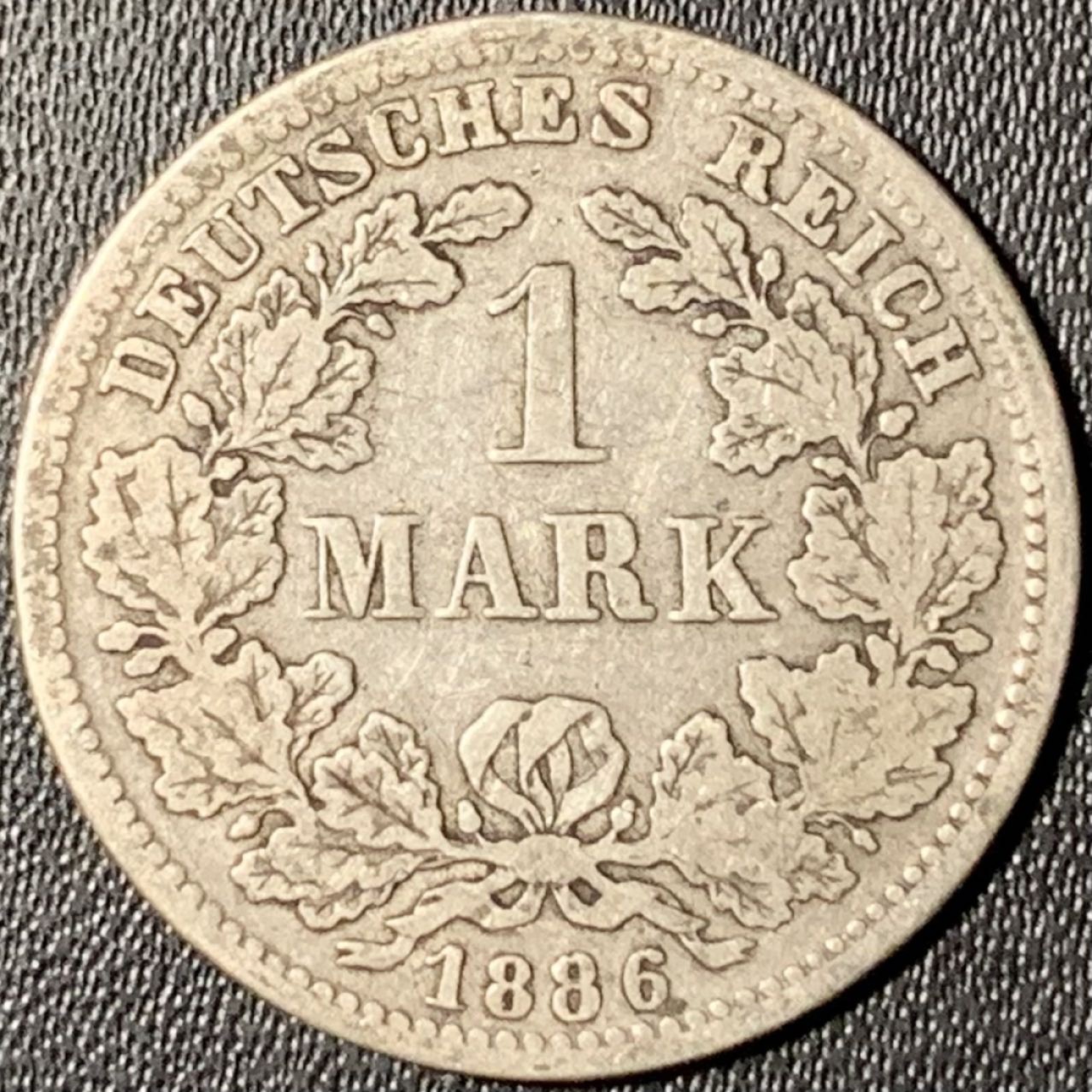 紫瑗钱币——第268期拍卖 德国 1886年 D版 第二帝国 短翅 1马克 5.5克 0.9银