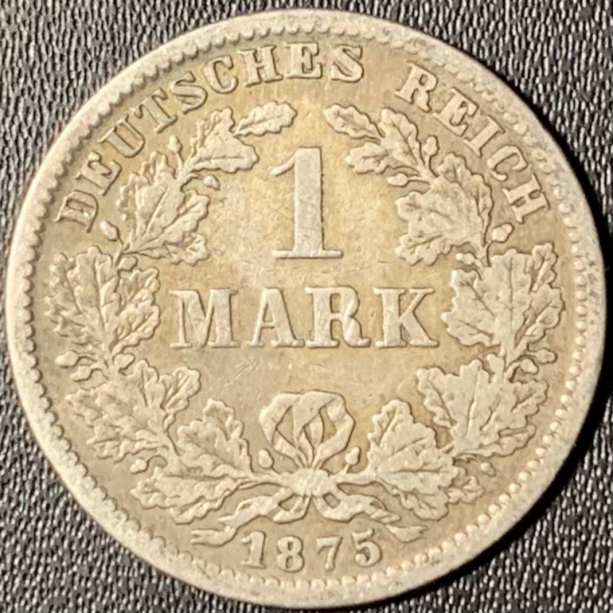 紫瑗钱币——第331期拍卖 德国 1875年 F版 第二帝国 短翅 1马克 5.5克 0.9银