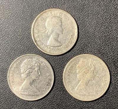 紫瑗钱币——第268期拍卖 - 加拿大 1950—60年代 伊丽莎白二世 帆船 10分 3枚一起 共6.99克 0.8银