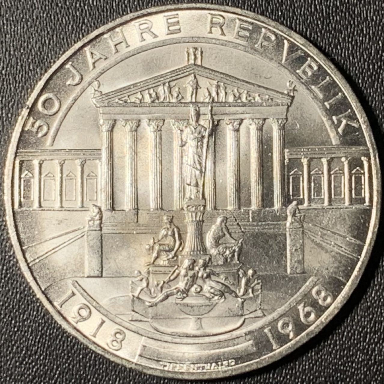 紫瑗钱币——第268期拍卖 奥地利 1968年 第二共和国建国50周年 50先令 20克 0.9银 UNC