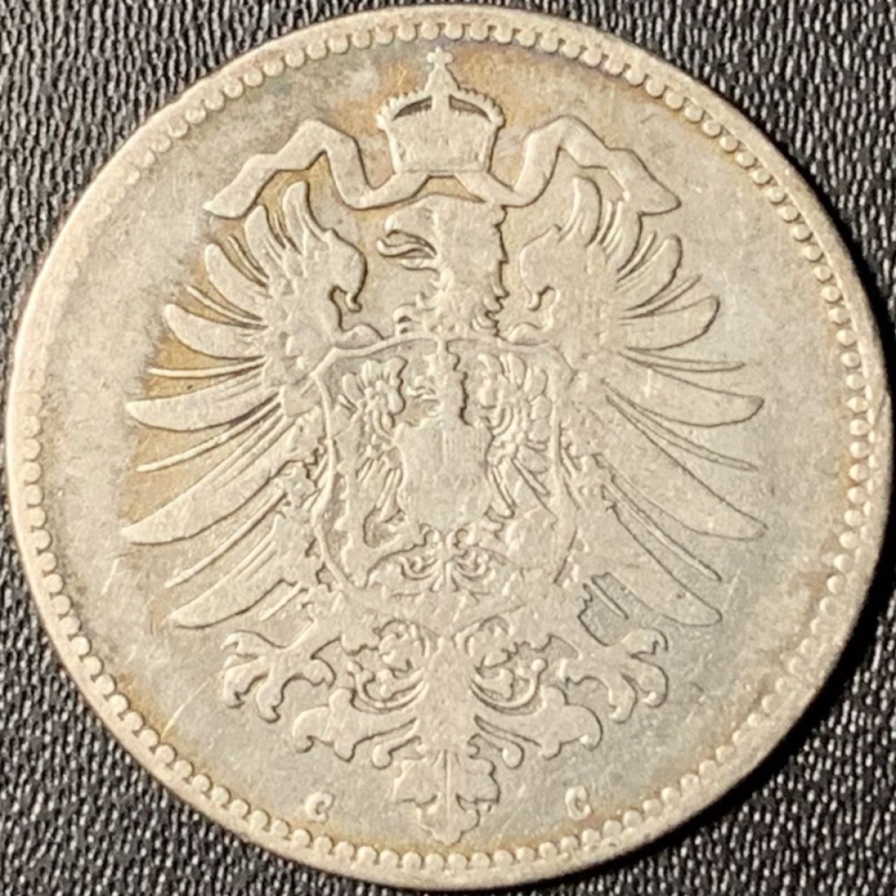 紫瑗钱币——第331期拍卖 德国 1875年 C版 第二帝国 短翅 1马克 5.5克 0.9银