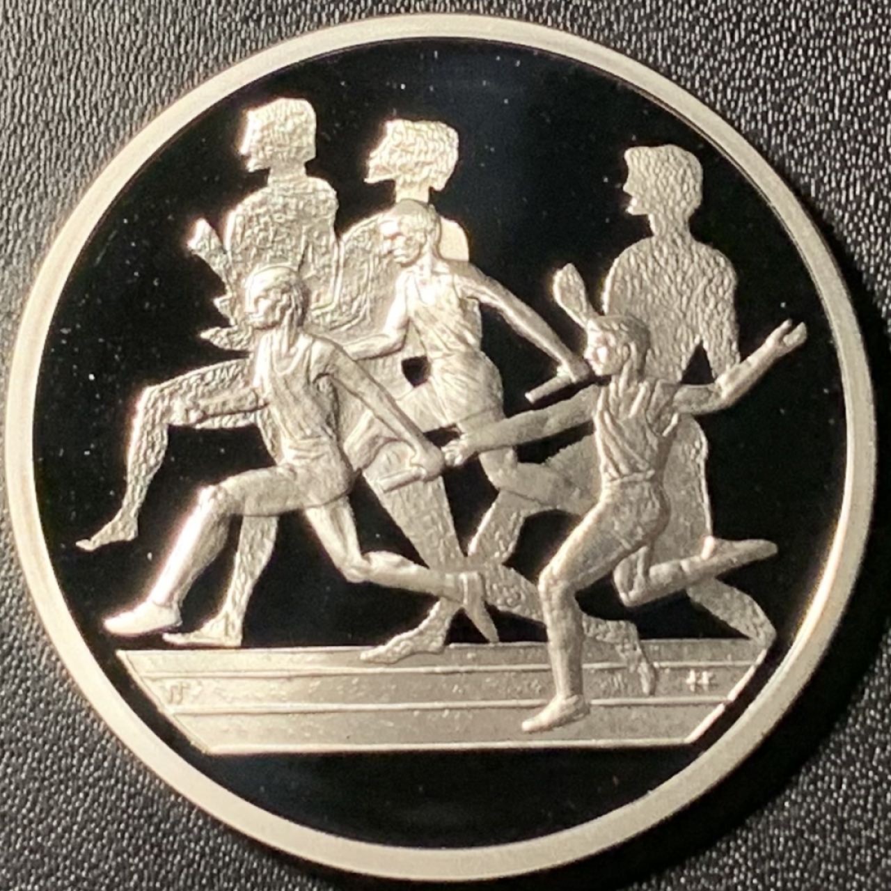 紫瑗钱币——第285期拍卖 希腊 2003年 雅典奥运会 古代与现代短跑 10欧元 34克 0.925银 精制