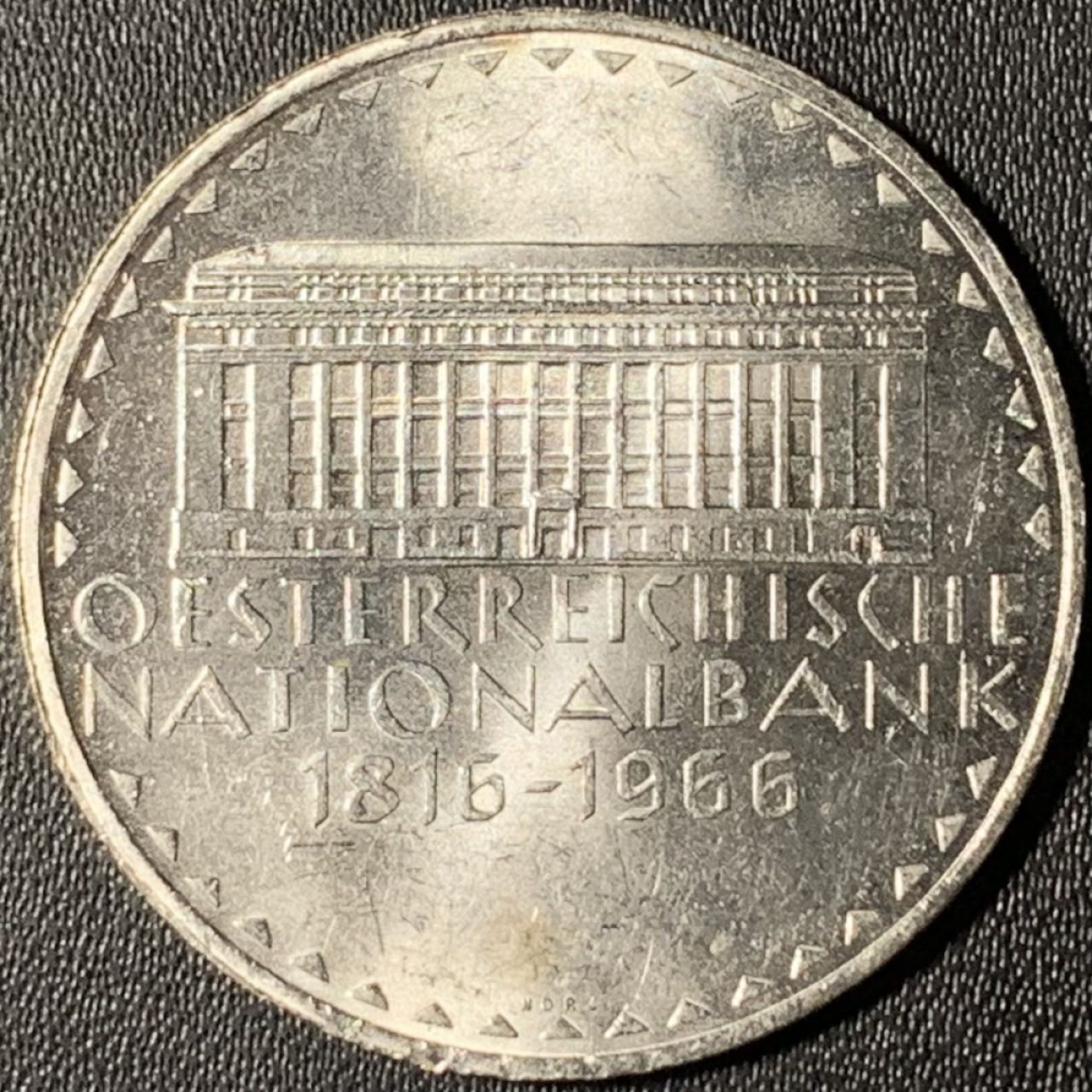 紫瑗钱币——第268期拍卖 奥地利 1966年 国家银行150周年 50先令 20克 0.9银 UNC