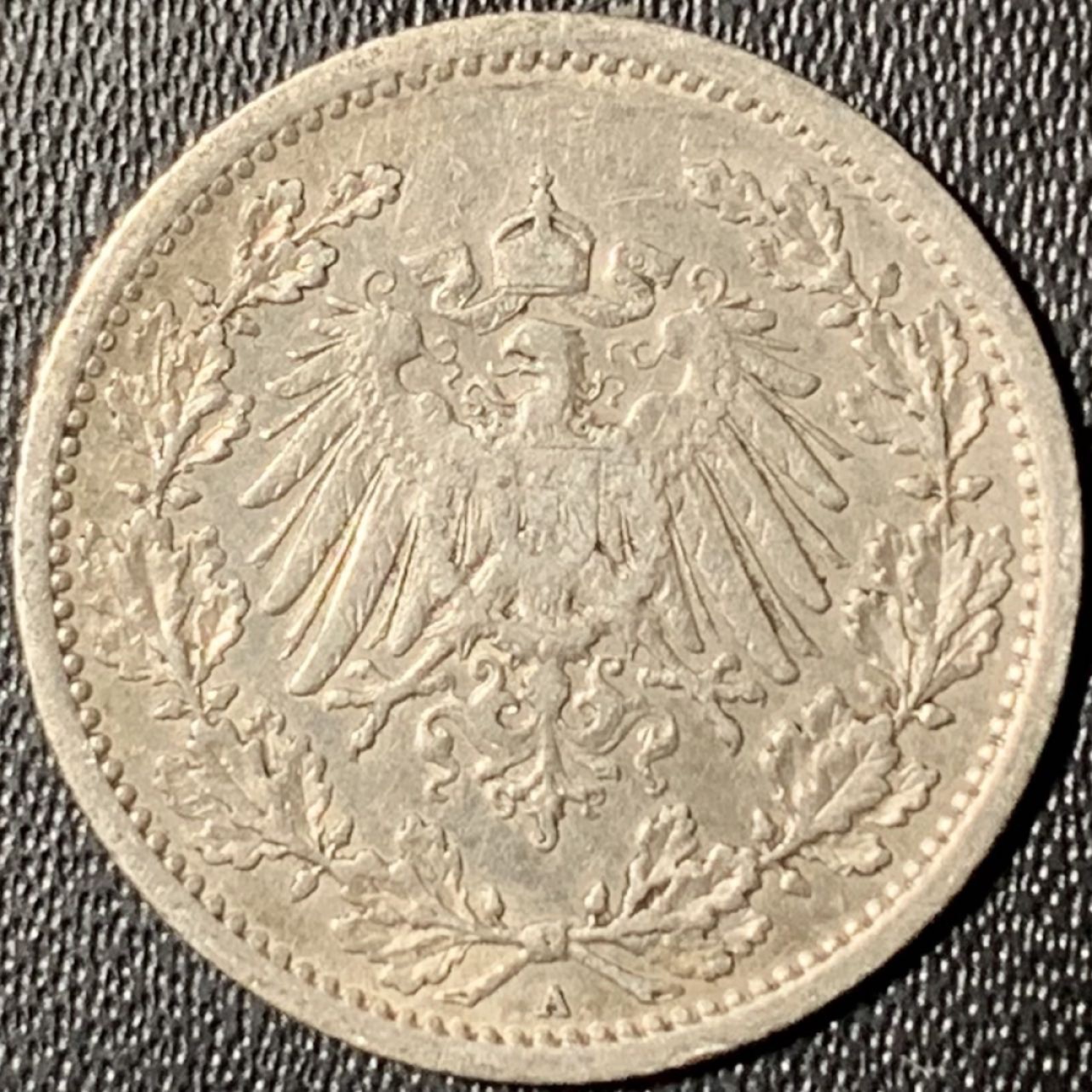 紫瑗钱币——第331期拍卖 德国 1907年 A版 第二帝国 1/2 马克 2.77克 0.9银