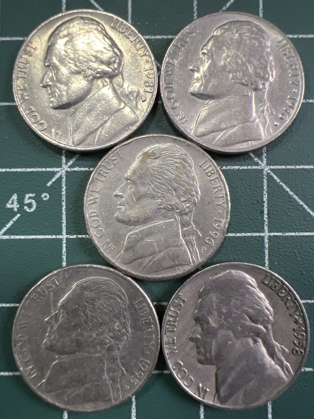 泡泡堂第305期  世界硬币 （无押金，捡漏，全场20包邮，偏远地区除外，接收代拍业务） 五美分5枚