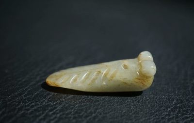 玉石翡翠玛瑙｜拍卖专场 明清工老和田玉玉蝉把件