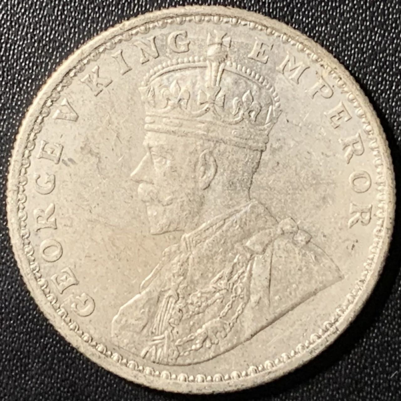 紫瑗钱币——第267期拍卖 英属印度 B版 1913年 乔治五世 1卢比 11.67克 0.917银 UNC