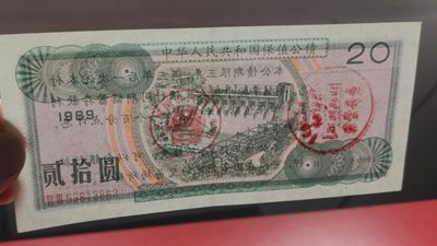 裸币专场 1989年公债  贰拾元 版新有折 33-3359813863