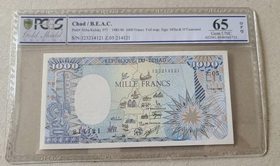 【币将精彩】世界钱币拍卖专场(2023-5-11) - 乍得1000法郎纸币PCGS