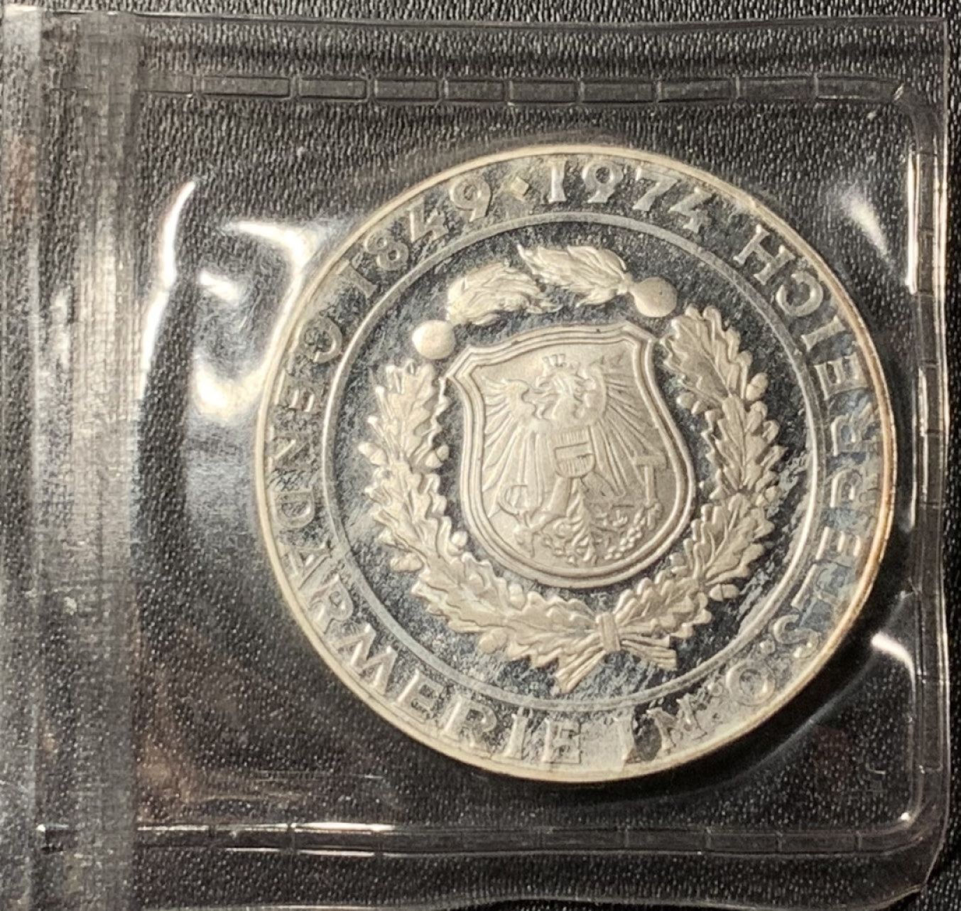 紫瑗钱币——第268期拍卖 奥地利 1974年 奥地利武装部队125周年 50先令 20克 0.64银 精制 原封