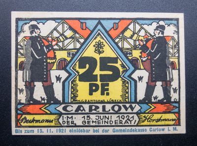 更新中 火彩社 1920年代德紧纸币 世界各国纸钞拍卖专场 无底0佣金 - 德国1920年代初紧急货币 Carlow 25芬尼 七品
