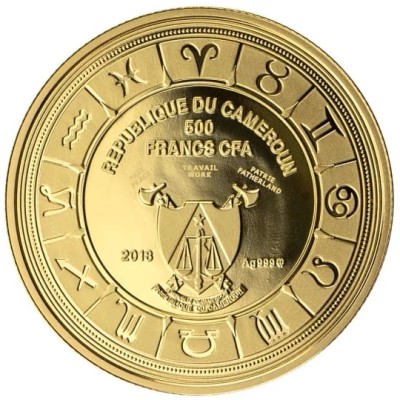 【海寧潮】喀麦隆2018年十二星座镀金精制纪念银币12枚全套原价6999