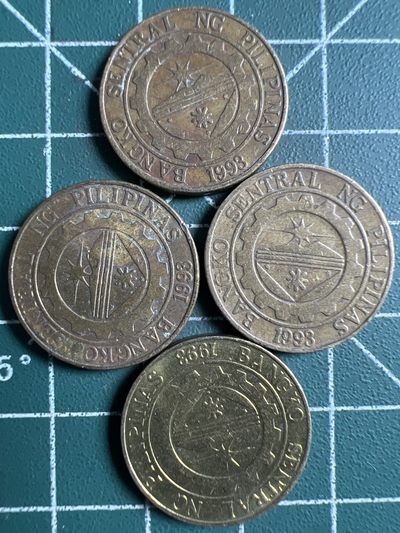 泡泡堂第375期  世界硬币 （无押金，捡漏，全场20包邮，偏远地区除外，接收代拍业务） - 菲律宾25分四枚