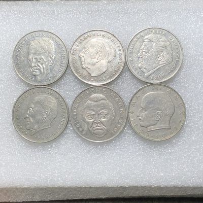 环球钱币第003场 - 德国人物2马克纪念币6枚