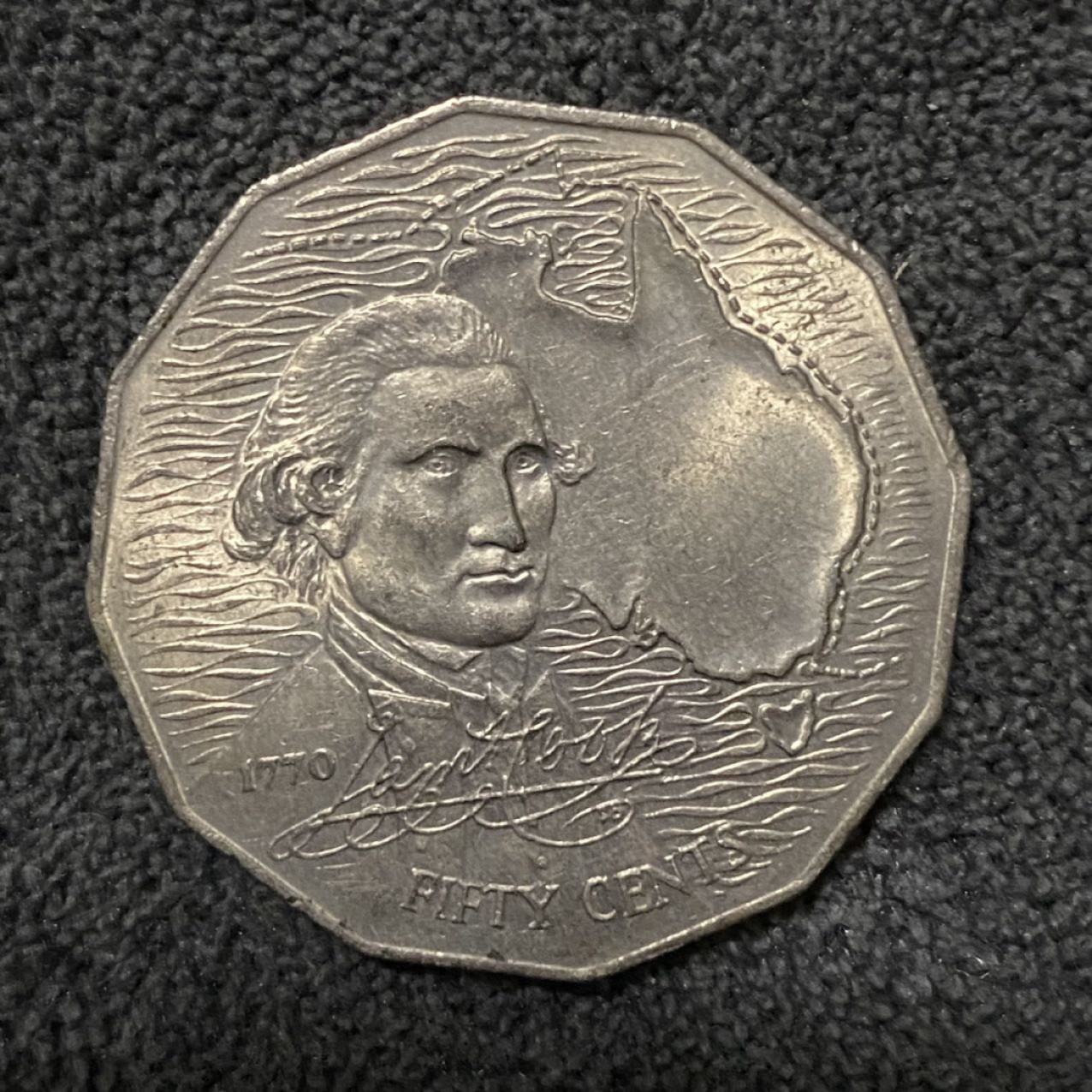 小葵钱铺 散币专场 第10期 澳大利亚1970年库克船长发现澳洲大陆200周年50分纪念币