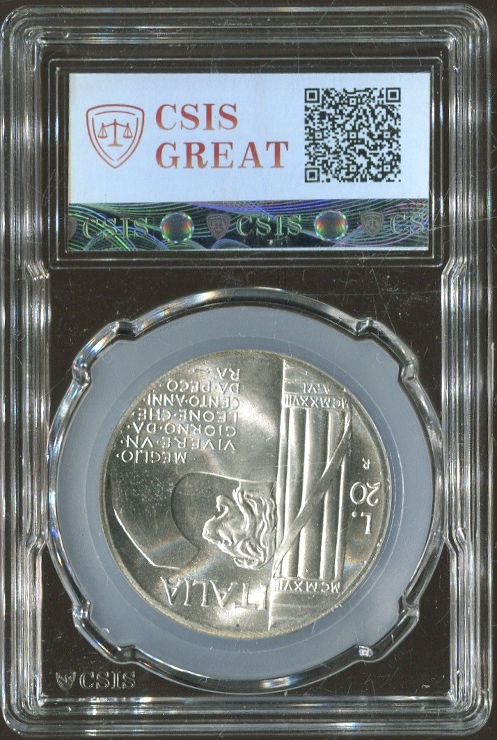 CSIS-GREAT评级精品钱币拍卖第一百九十三期 墨索里尼 后铸 臆造币 CSIS67