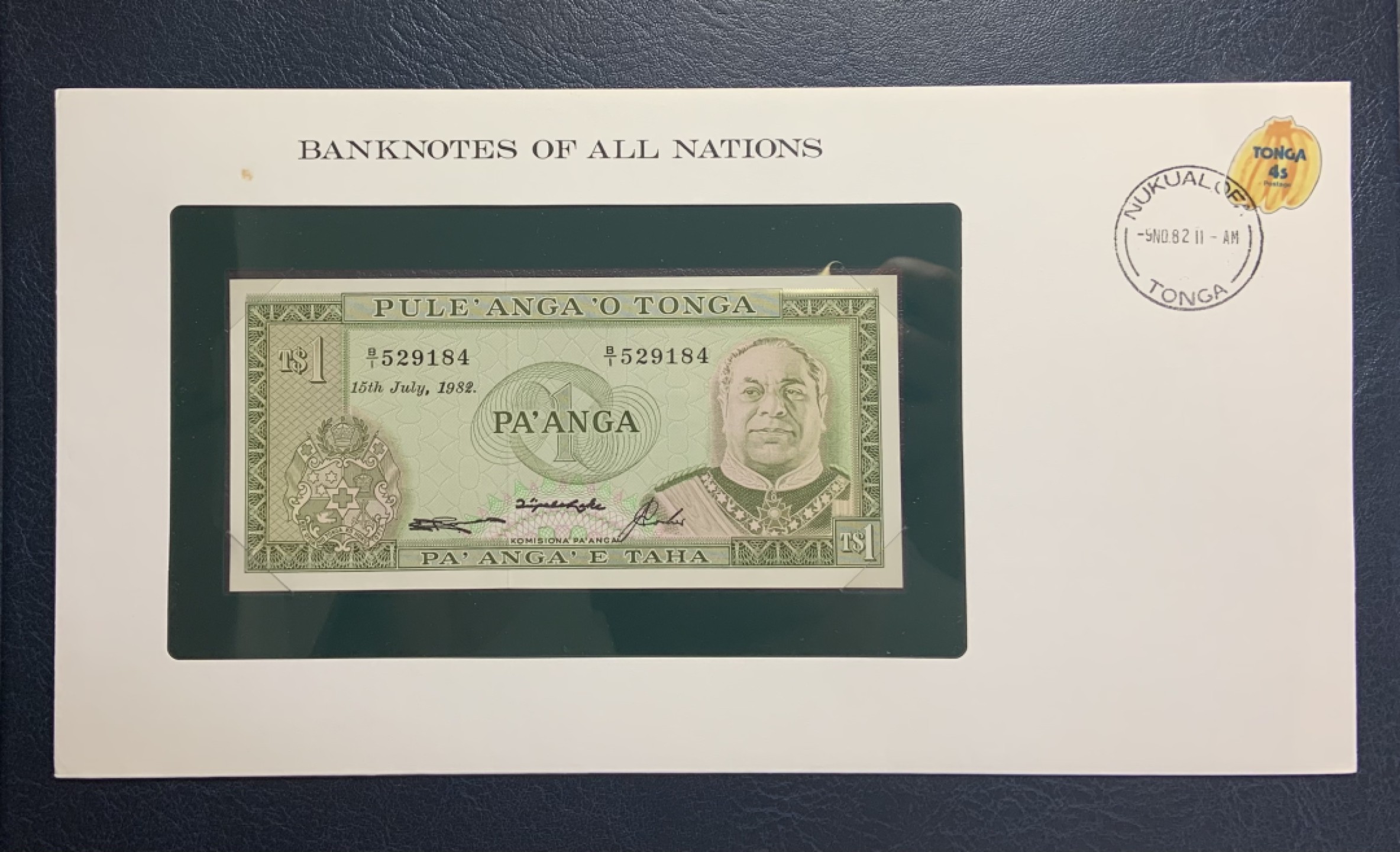 收藏联盟Quantum Auction 第257期拍卖  汤加1982年1潘加富兰克林邮币封 品相UNC