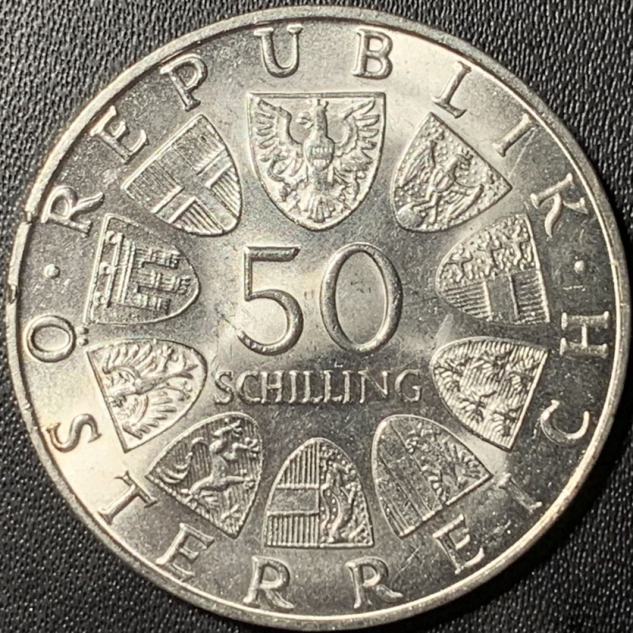 紫瑗钱币——第269期拍卖 奥地利 1969年 马克西米安诞辰450周年 50先令 20克 0.9银 UNC