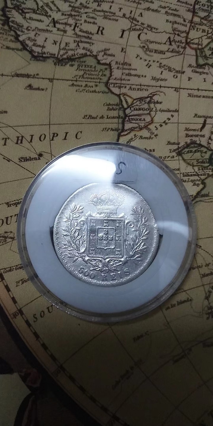 欢迎来【希罗维】：第1场，幸运星期三银币金币场 葡萄牙卡洛斯一世银币500瑞斯，12.45克，91.7%银