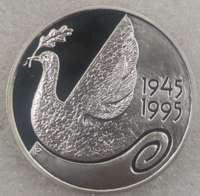 巴斯克收藏第120期 纪念银币 9/10号两场连拍 全场包邮 - 芬兰1995年联合国50周年100马克精制纪念银币 发行量3000枚