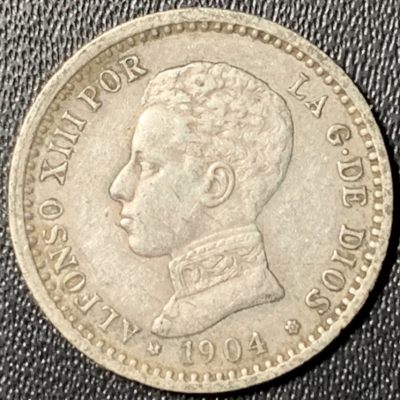 紫瑗钱币——第307期拍卖 - 西班牙 1904年 阿方索十三世 少年头 50分 2.5克 0.835银