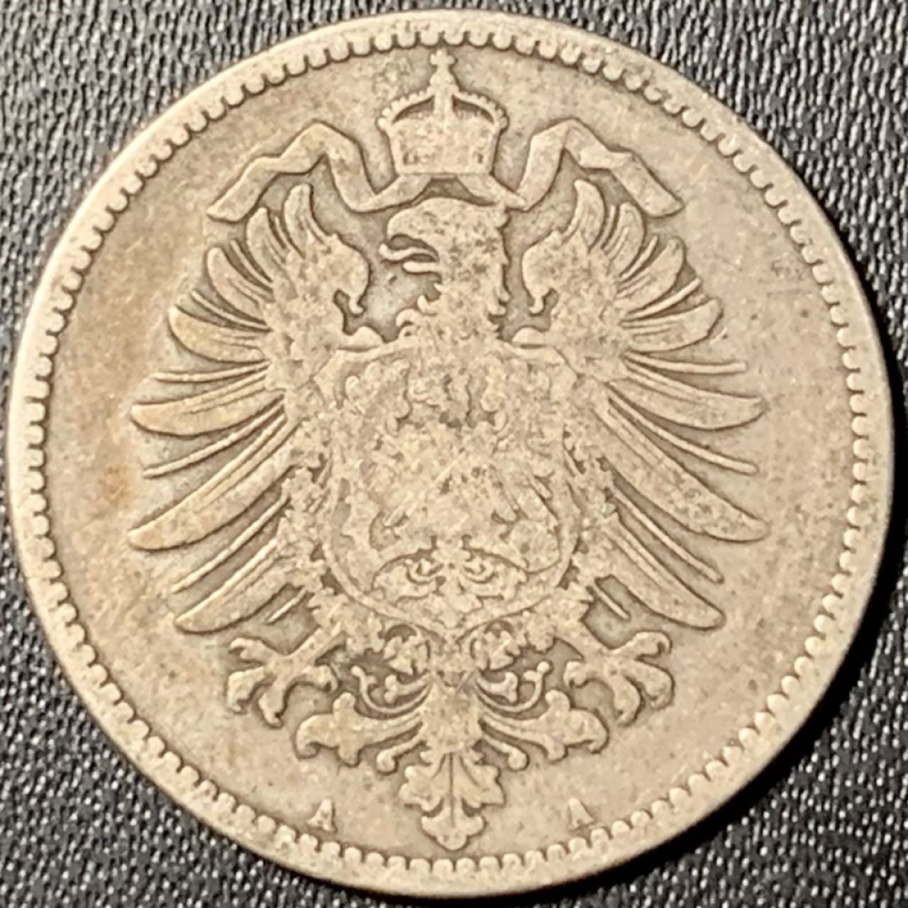 紫瑗钱币——第326期拍卖 德国 1876年 A版 第二帝国 短翅 1马克 5.5克 0.9银