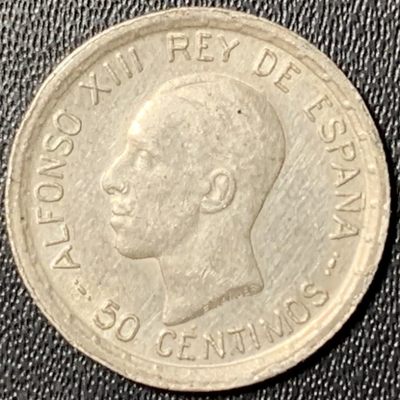 紫瑗钱币——第269期拍卖 - 西班牙 1926年 阿方索十三世 50分 2.5克 0.835银