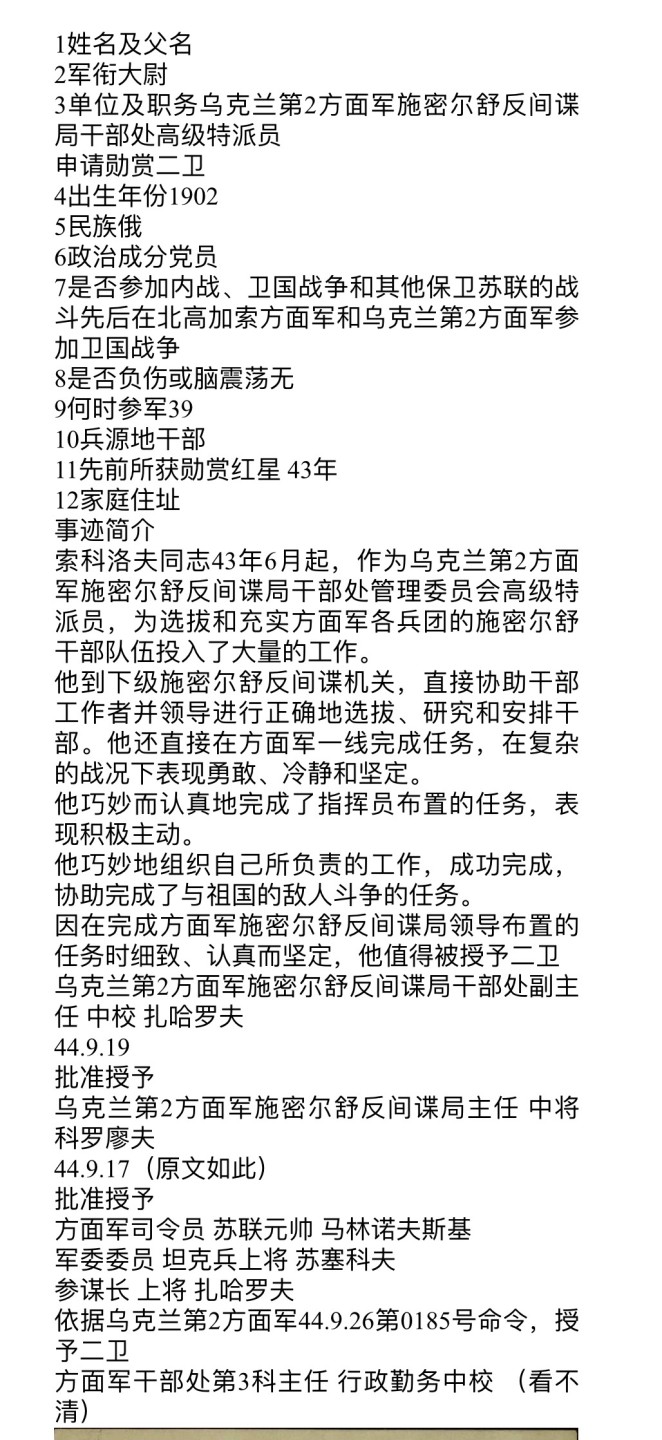 大猫徽章拍卖第223期 苏联43二卫2⃣️ 档案齐全 元帅签发 好品