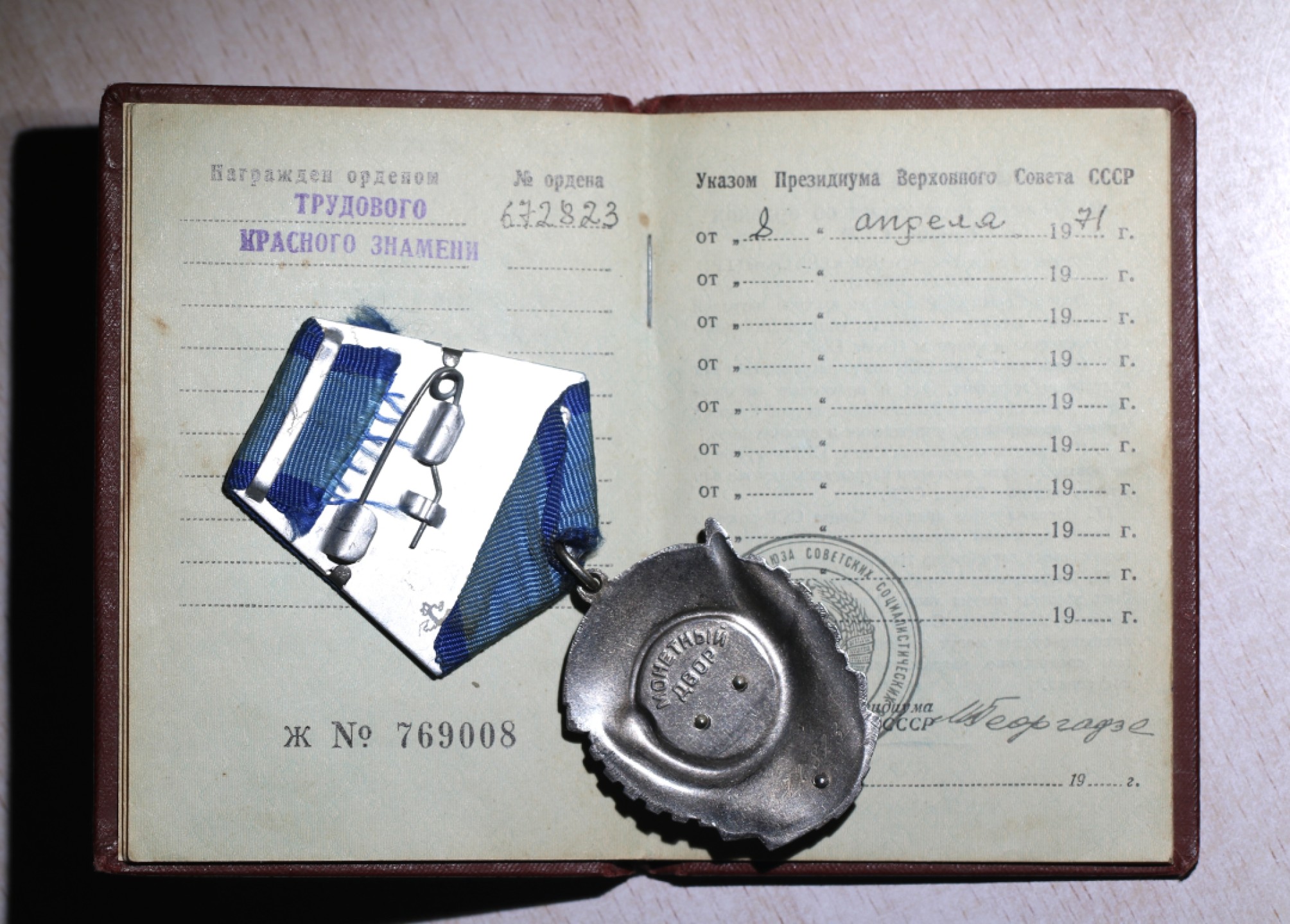 大猫徽章拍卖第223期 苏联劳动红旗勋章 全品证盒全